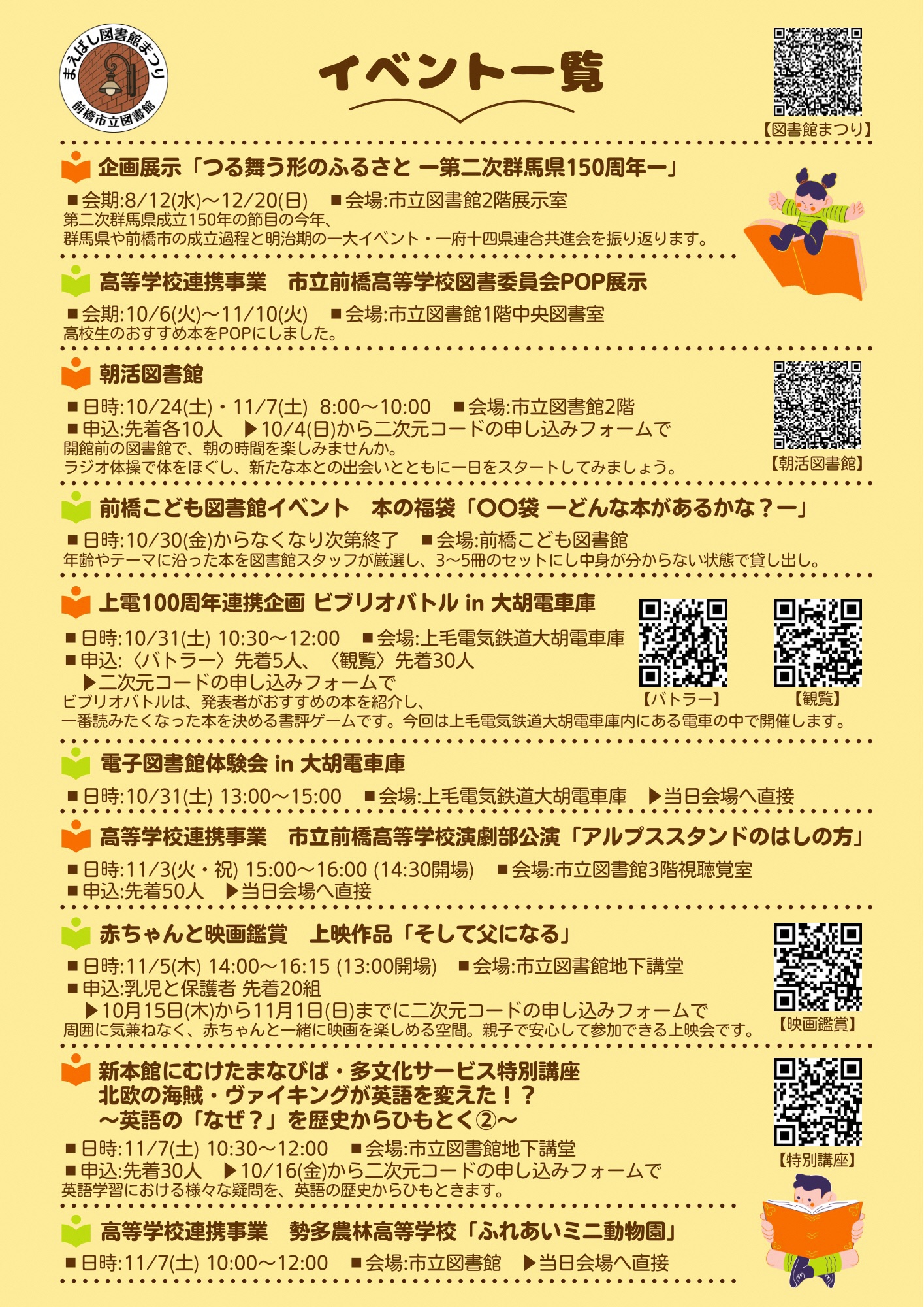 まえばし図書館まつり2026ポスターウラ