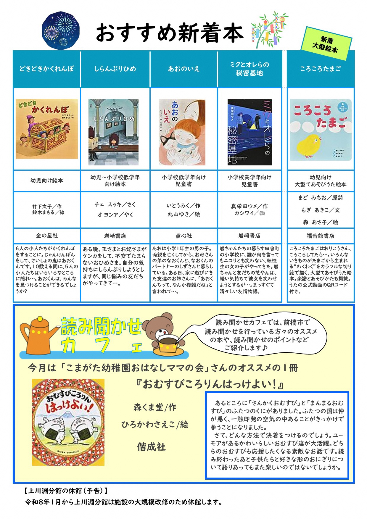 前橋こども図書館だより2025年7月号ウラ