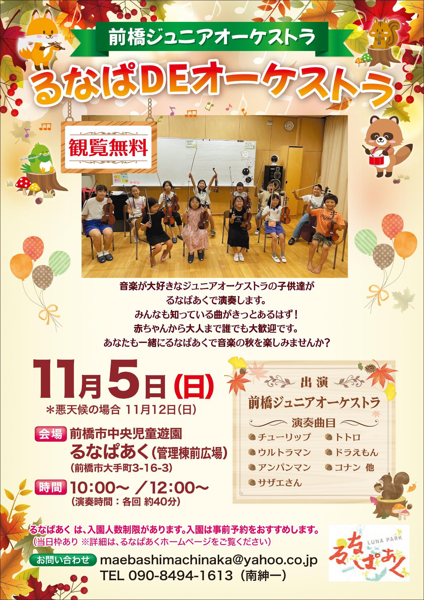 「るなぱDEオーケストラ」開催チラシ