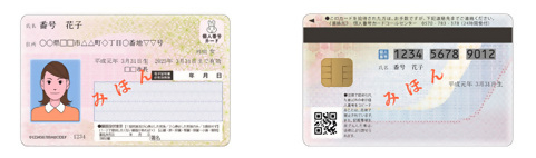 マイナンバーカードの表面と裏面