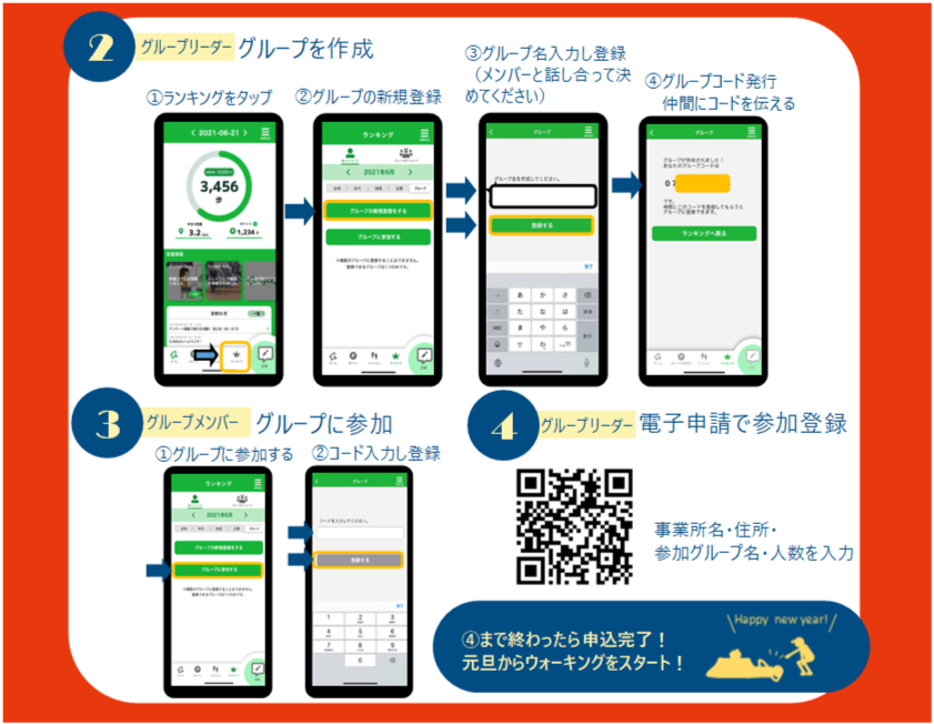 働く人のニューイヤーウオーキングちらし裏