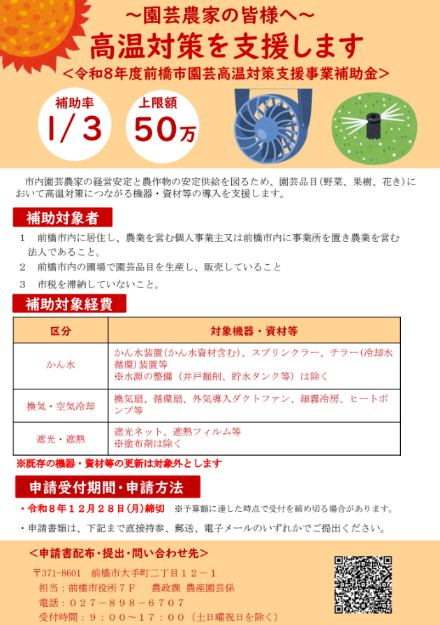 R8年度園芸高温対策補助チラシ