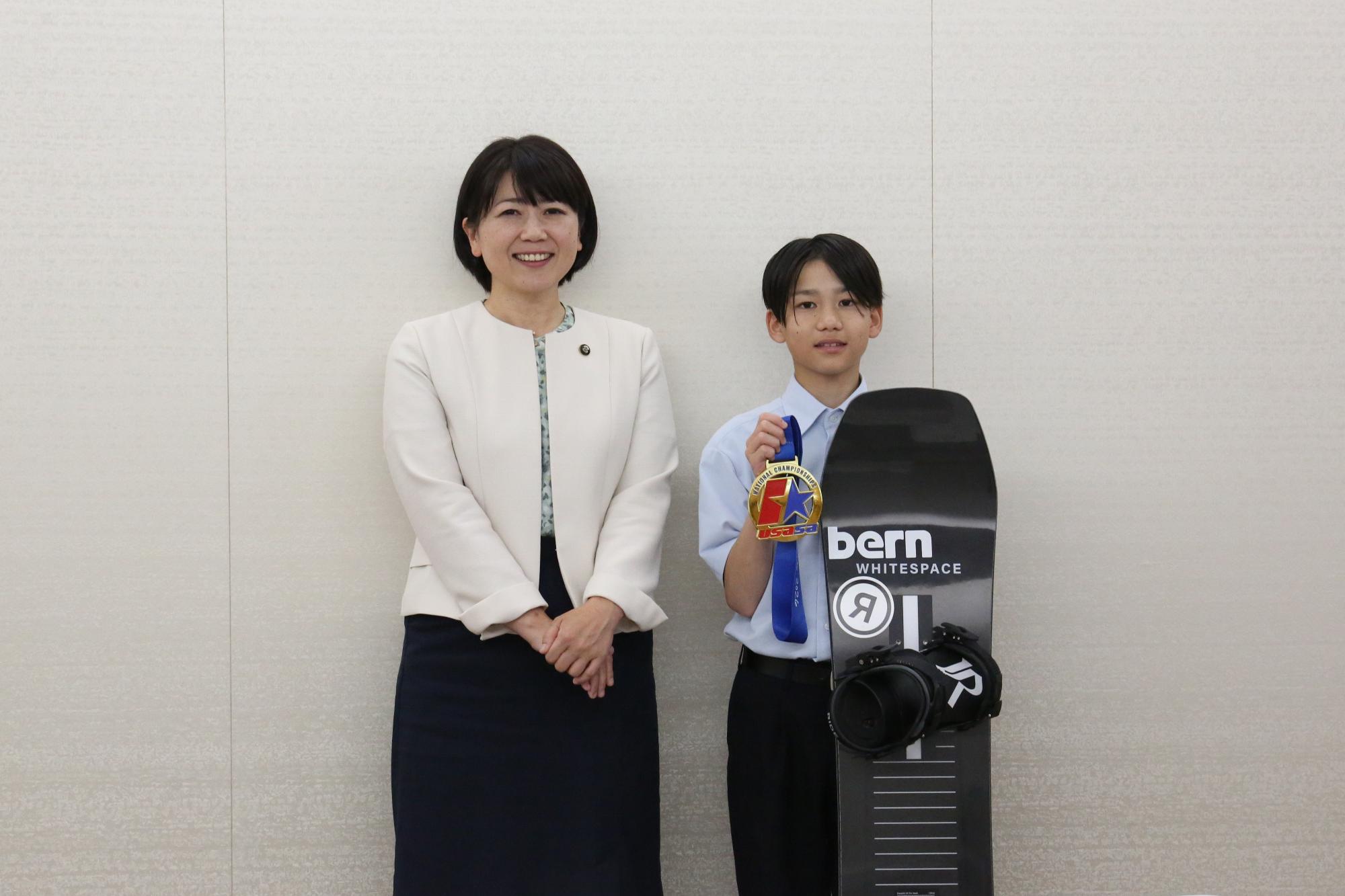 杉田選手と小川市長