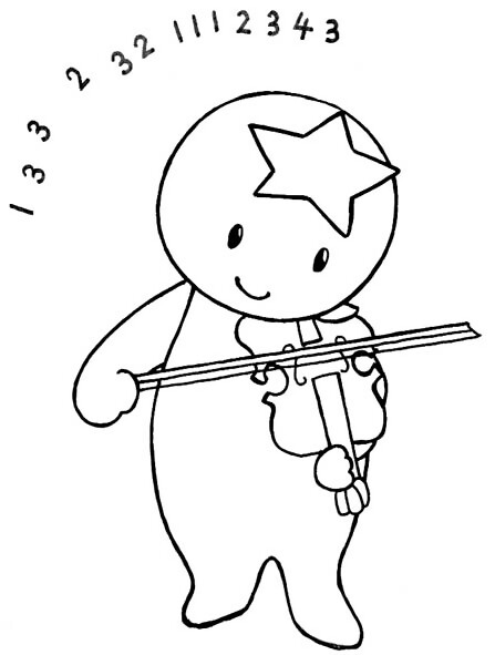 バイオリンをひくプラネくん