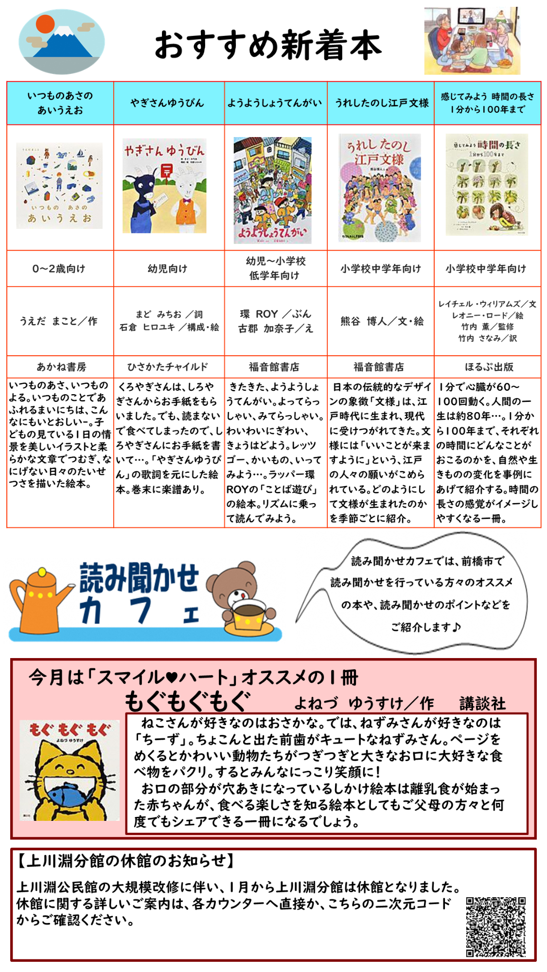 前橋こども図書館だより2026年1月号ウラ