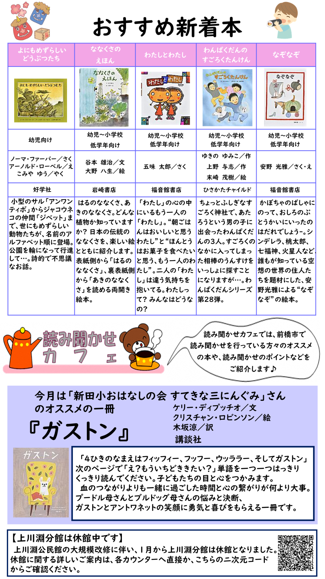 前橋こども図書館だより2026年2月号ウラ