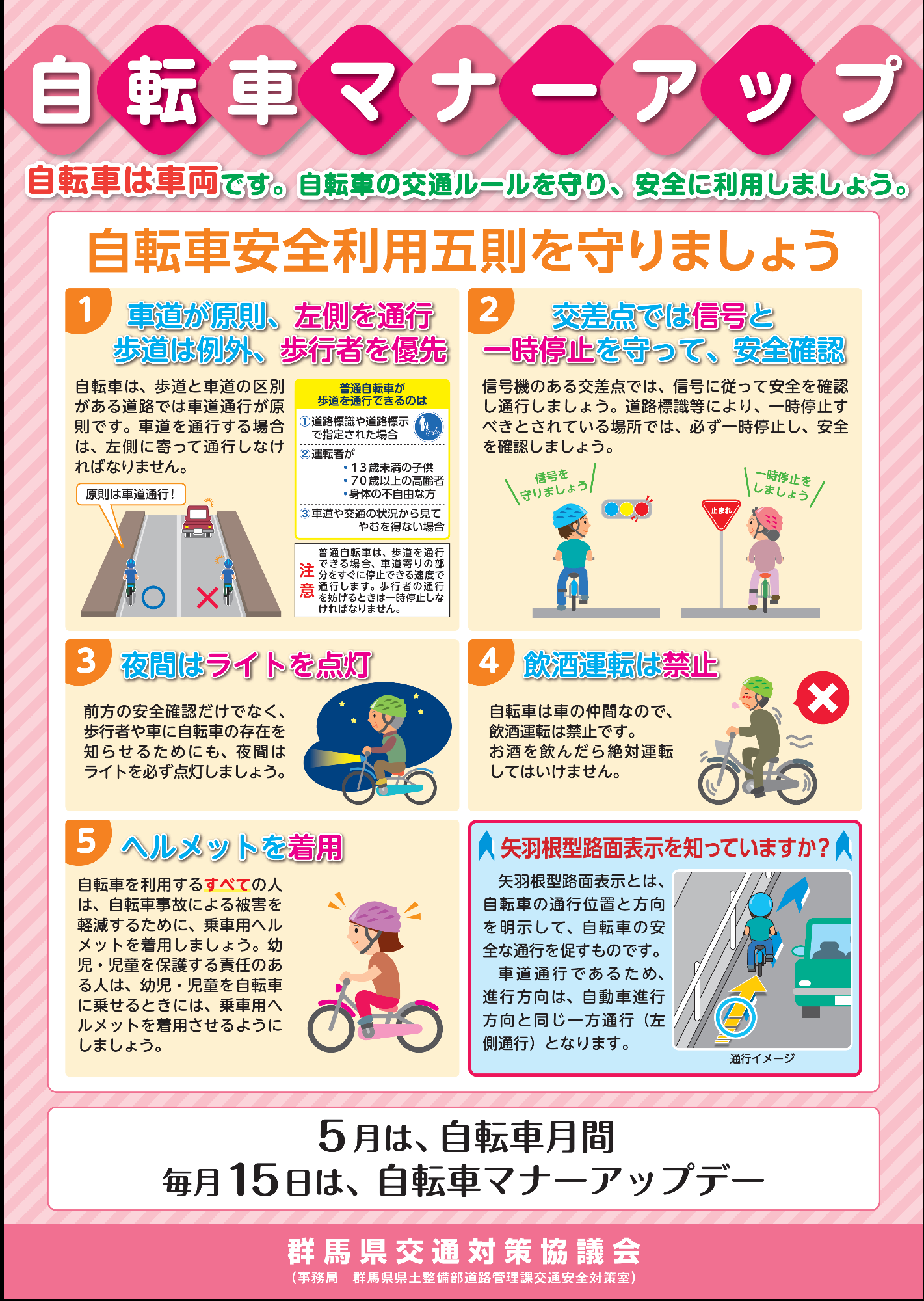 (写真)自転車マナーアップ運動のチラシの表