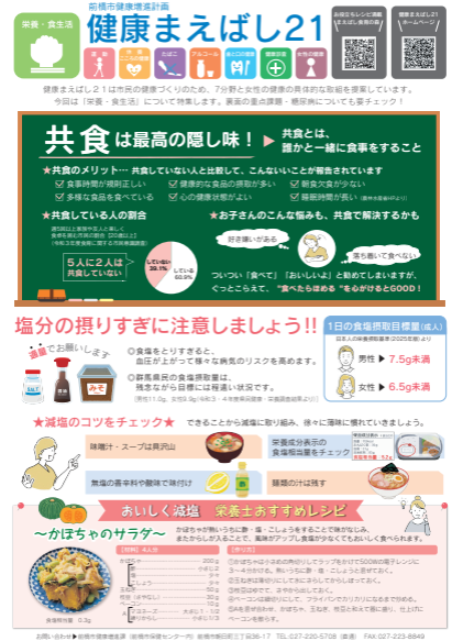 令和7年度版健康まえばし21ちらし表面
