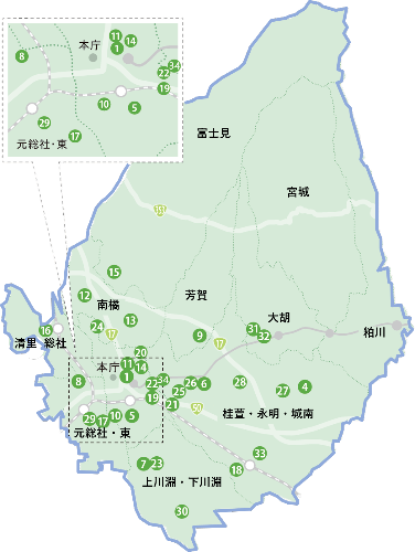 まえばし健康づくり協力店登録店舗マップ
