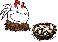 鶏肉、卵を表現した画像