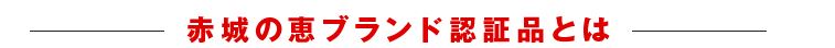 赤城の恵ブランド認証品とはと記載