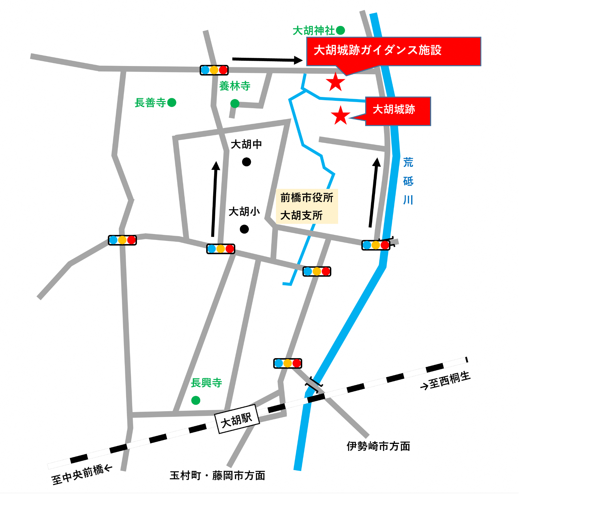 大胡城跡ガイダンス施設案内図